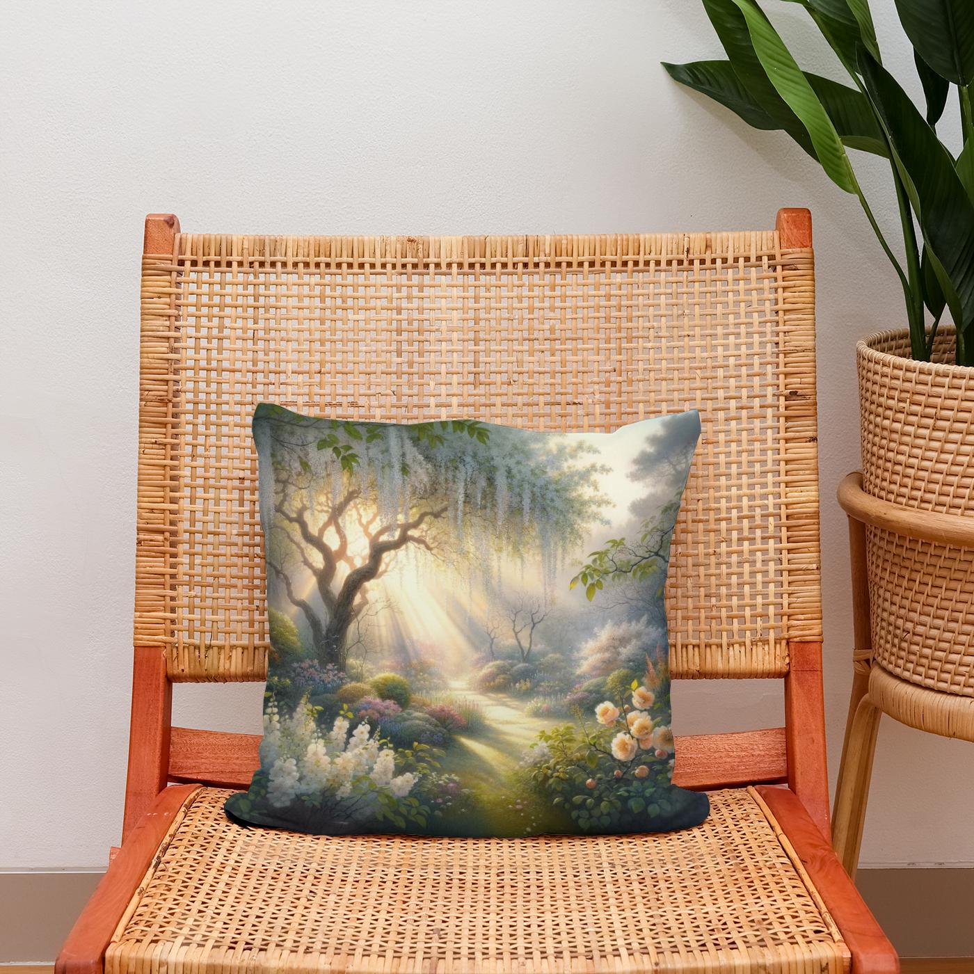 Spring's Dawn Serenity Cotton Cushion