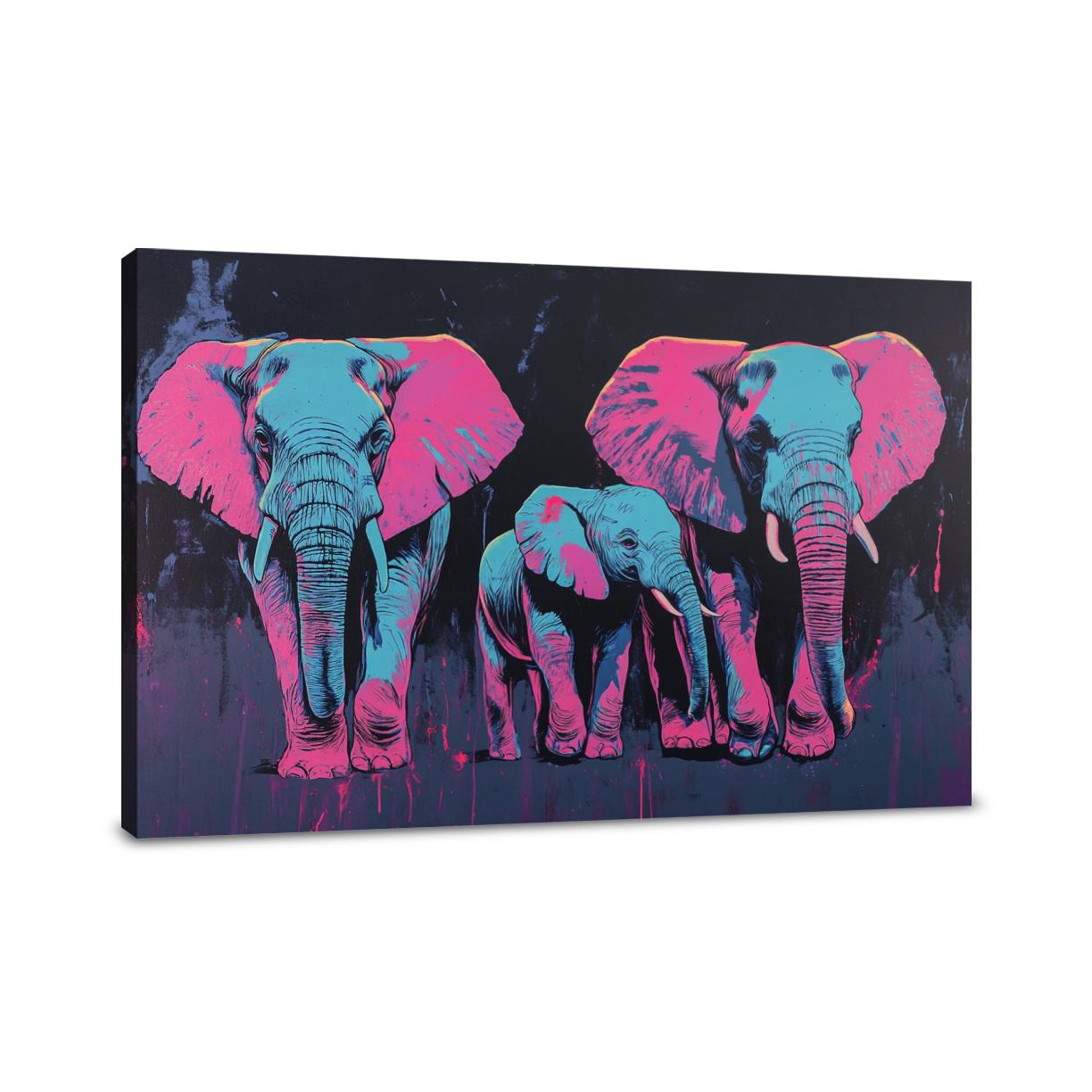 Elephant Family Harmony Canvas