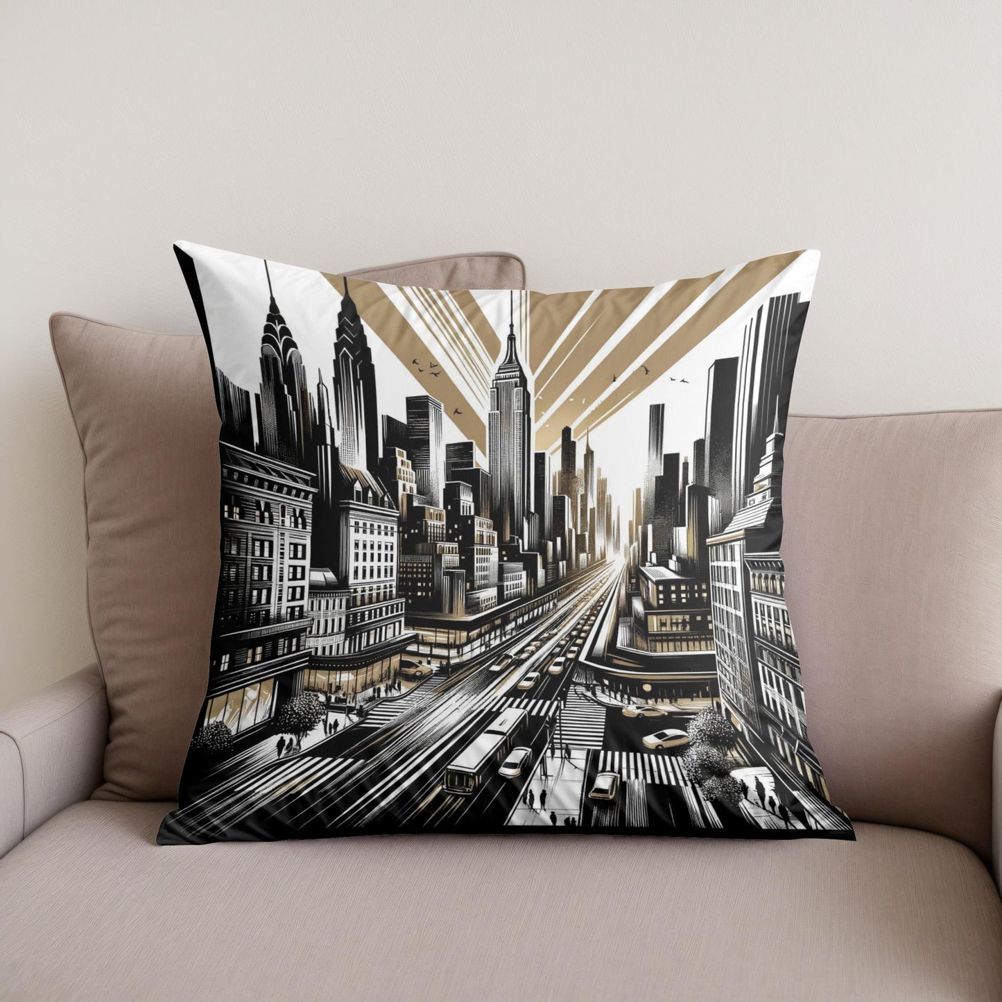 City Pulse: Urban Rhythms Cotton Cushion