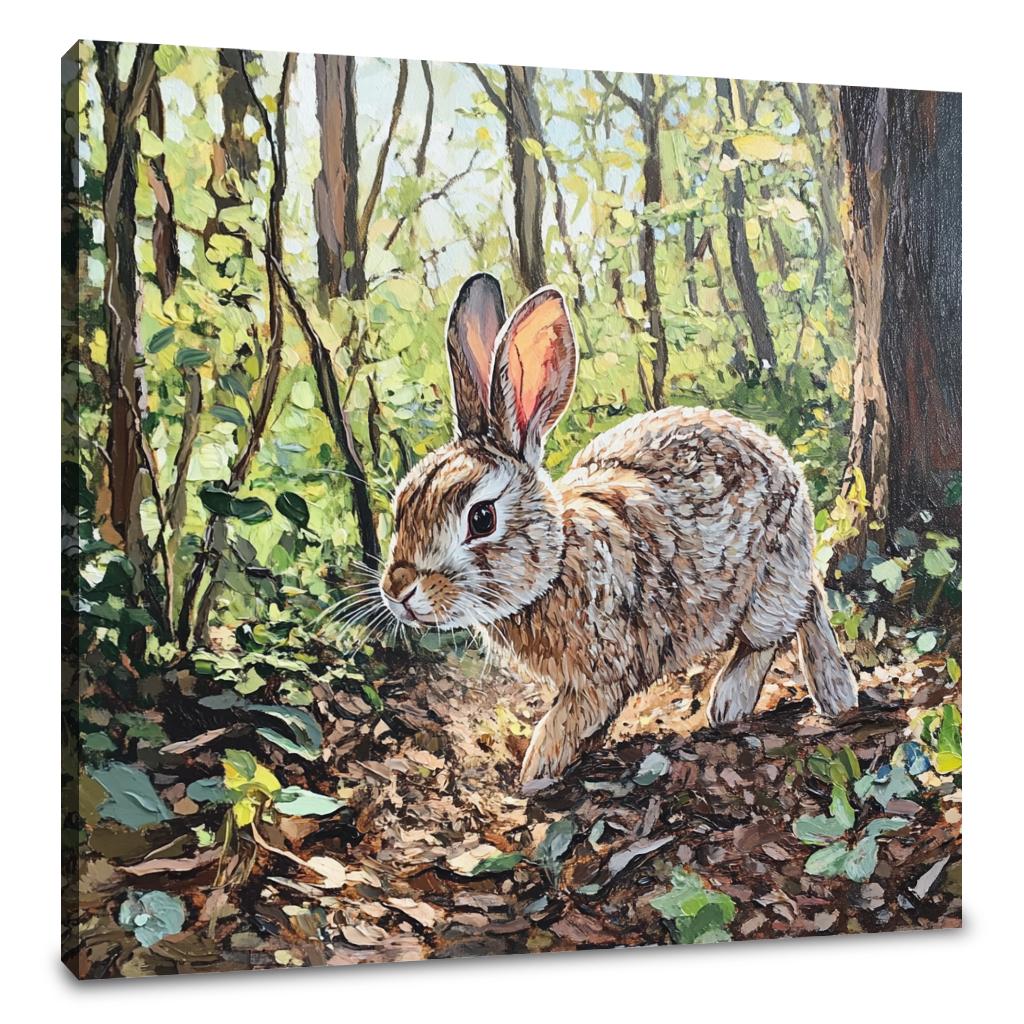 Rabbit's Woodland Canvas