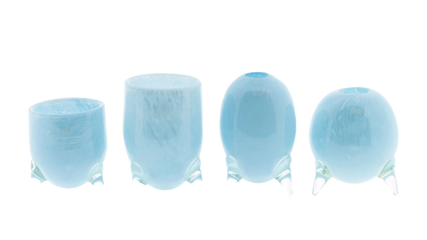 EVITA Mouthblown Glass Vases with Feet - Set of 4pcs - in Multiple Colours