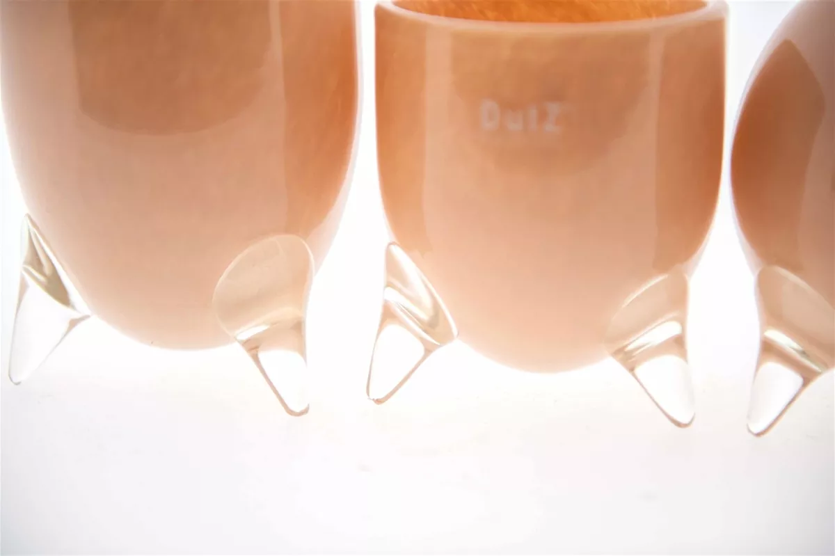 EVITA Mouthblown Glass Vases with Feet - Set of 4pcs - in Multiple Colours