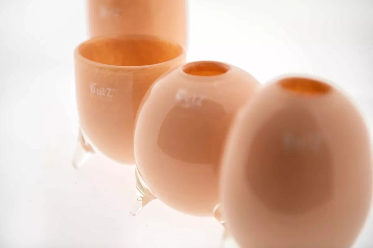 EVITA Mouthblown Glass Vases with Feet - Set of 4pcs - in Multiple Colours