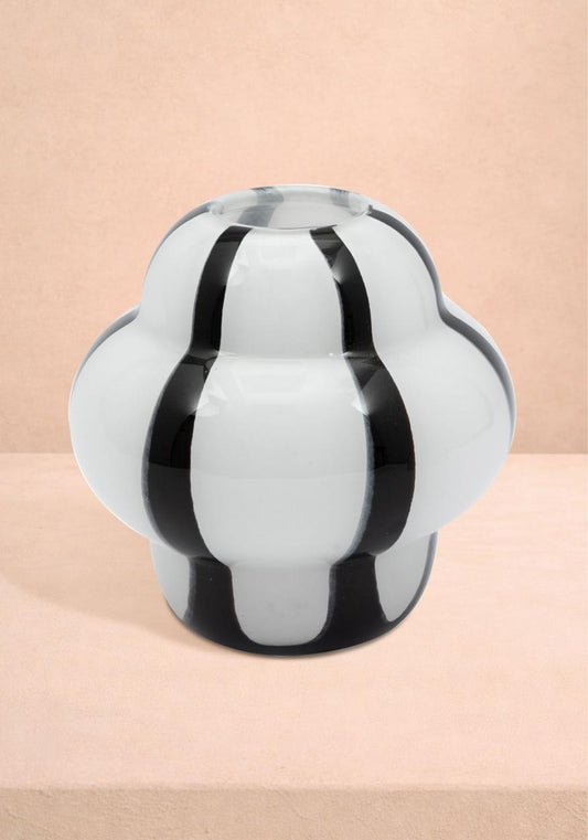 Amelia Zebra Black and White Striped Vase
