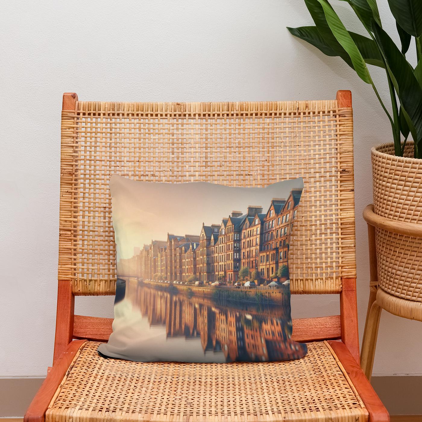 Sunset Serenity Glasgow Cotton Cushion