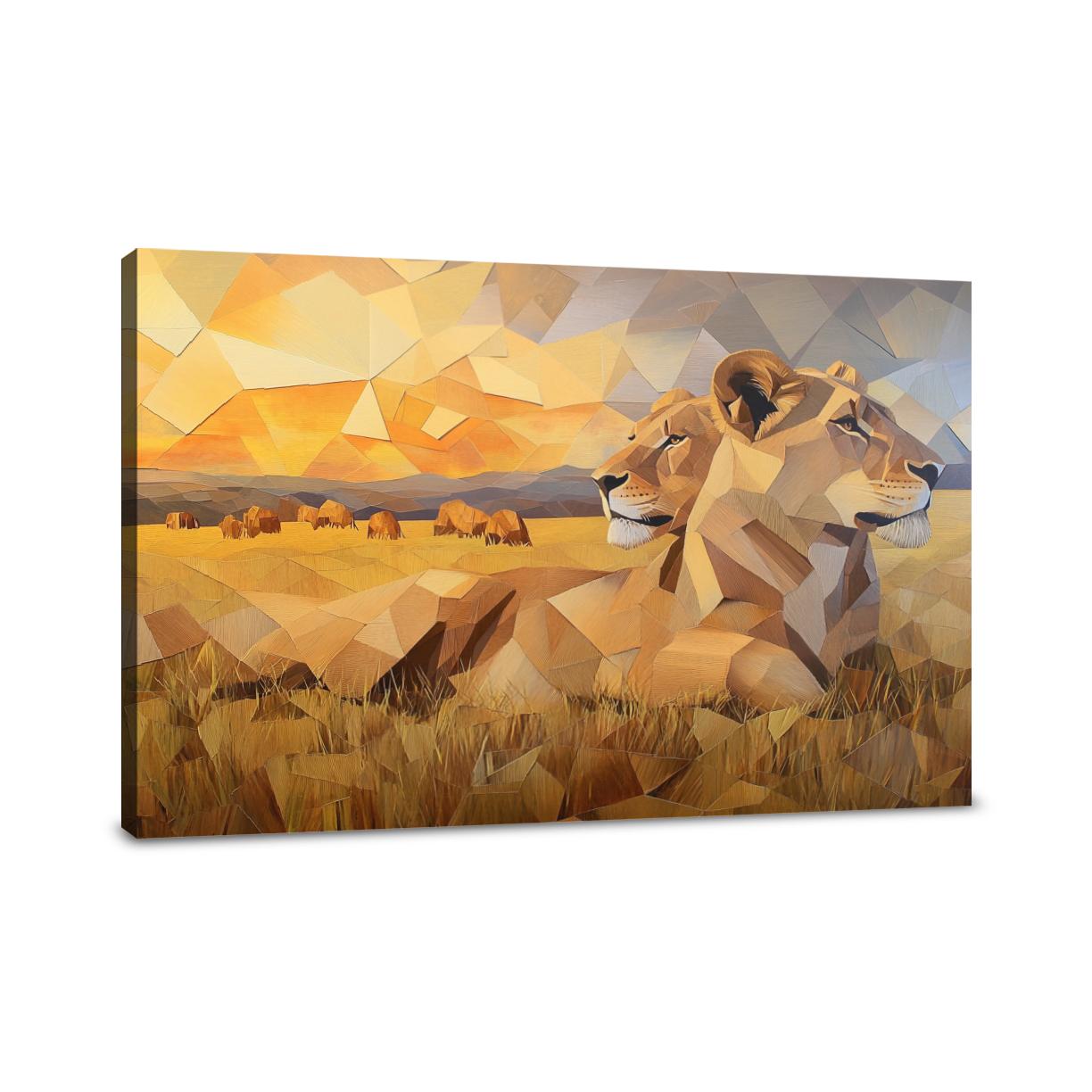 Geometric Lions Canvas