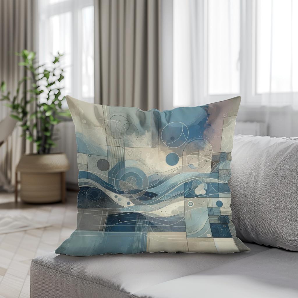 Quietude's Abstract Harmony Cotton Cushion