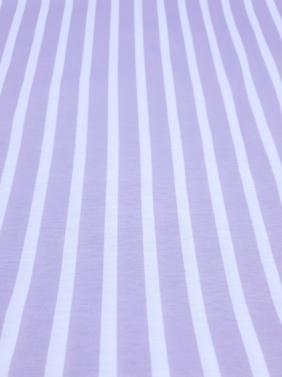 Vertical Stripe Lilac Print Spun Poly Stretch Fabric
