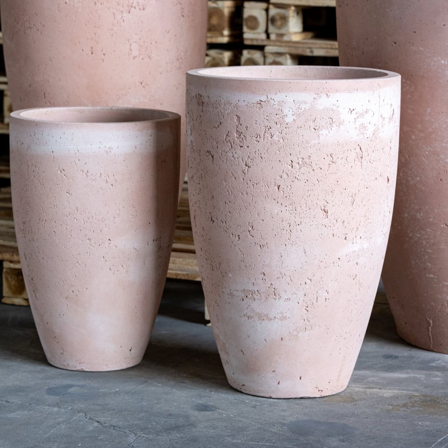 Vessara | Blushstone – 75cm Extra Large Concrete Vase Planter – 61L Tall Plant Pot