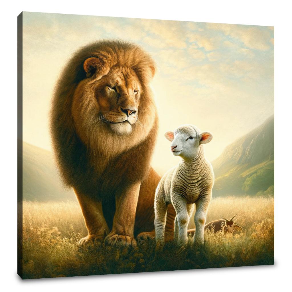 Sheep and Lion Harmony Canvas
