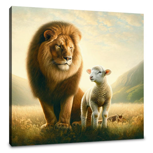 Sheep and Lion Harmony Canvas