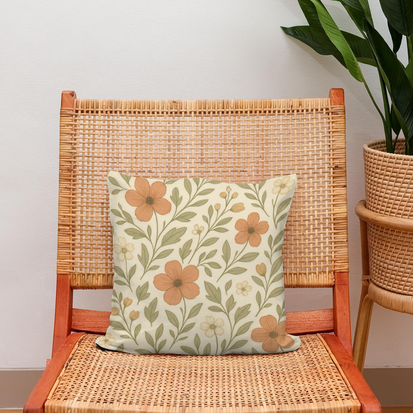 Terracotta Bloom Cotton Cushion
