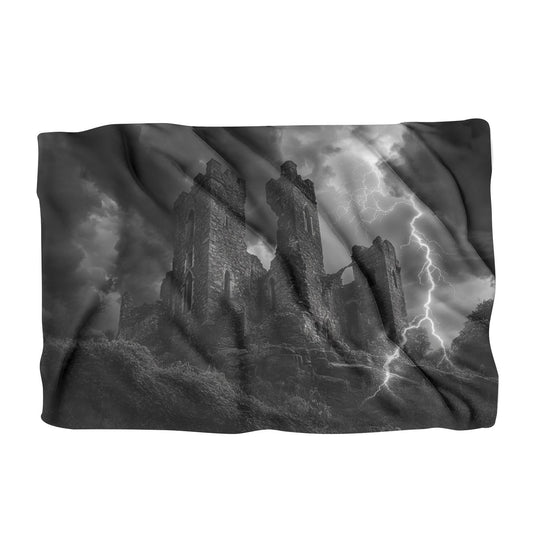 Lightning over Nostalgic Castle Blanket