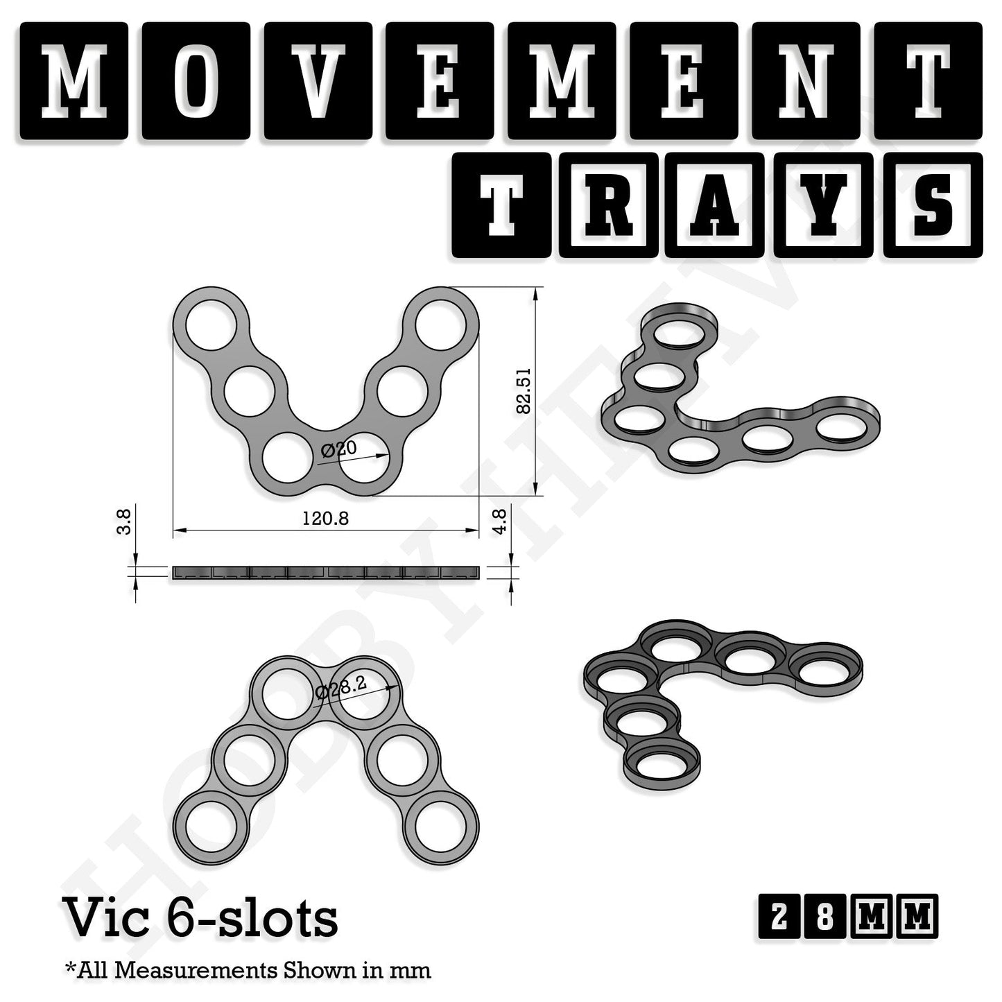 28mm Movement Trays for Tabletop Games | Wargaming | Full Range