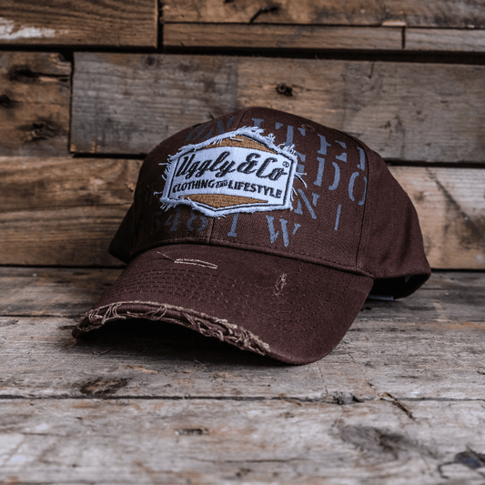 Brown 'Aviation' Diamond Trucker Hat
