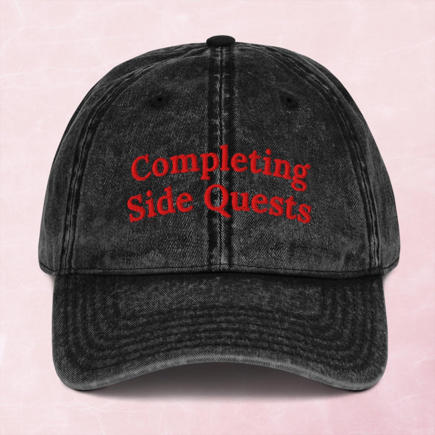 Cool completing side quests Vintage effect Cotton Twill unisex Cap