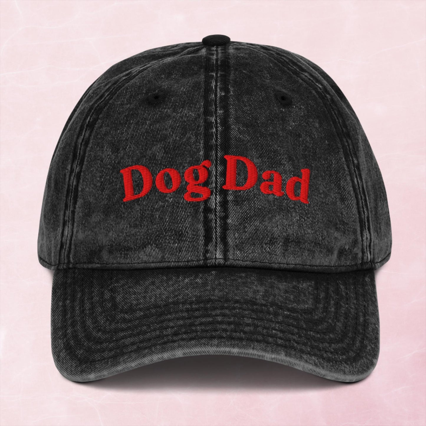 Cool quirky dog dad embroidered word Vintage effect Cotton Twill Cap