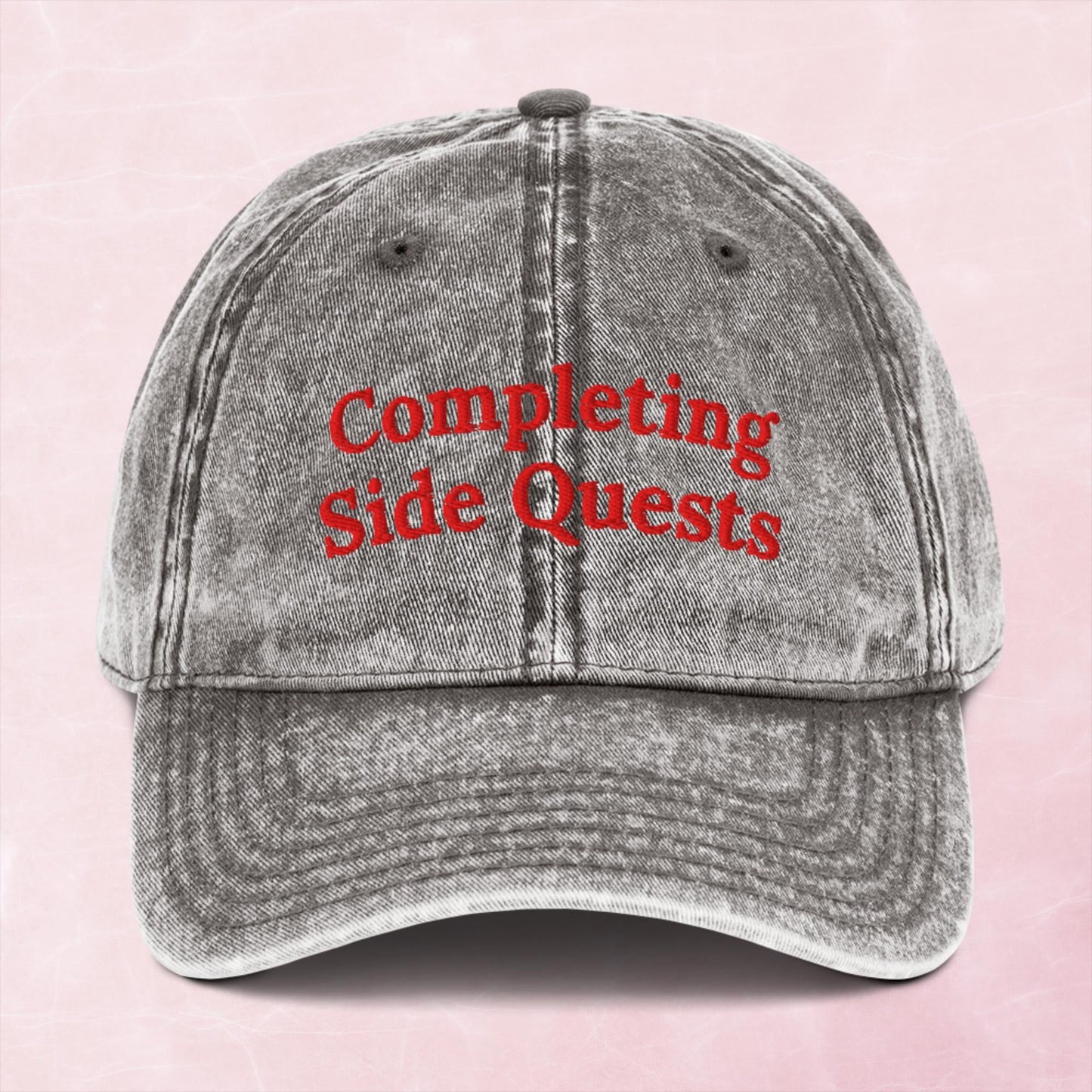 Cool completing side quests Vintage effect Cotton Twill unisex Cap