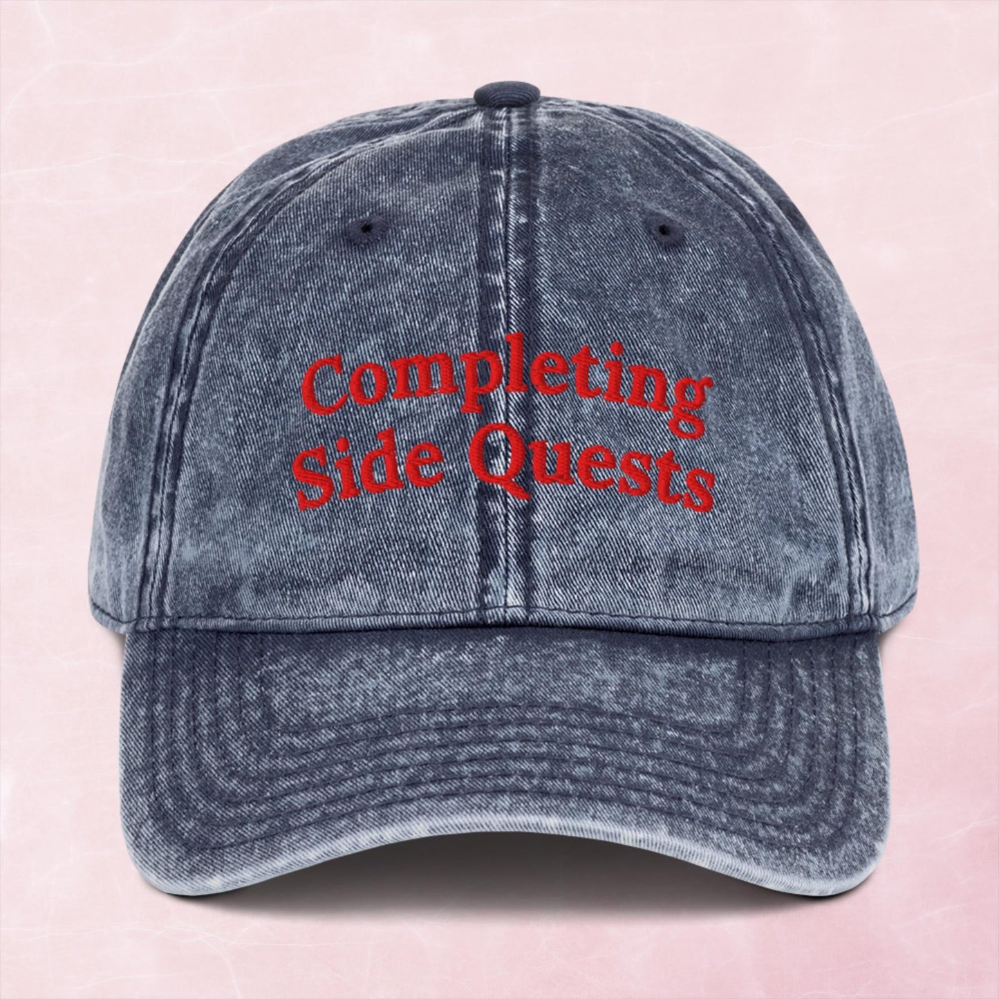 Cool completing side quests Vintage effect Cotton Twill unisex Cap
