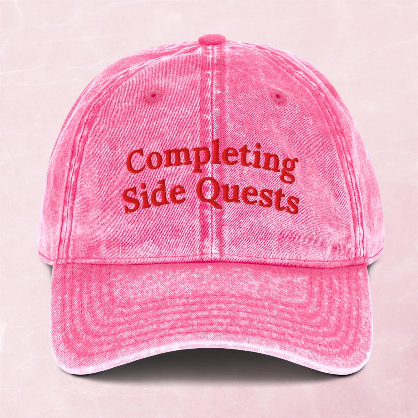 Cool completing side quests Vintage effect Cotton Twill unisex Cap