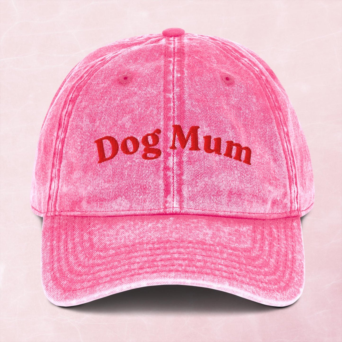 Cool quirky dog mum embroidered word Vintage effect Cotton Twill Cap