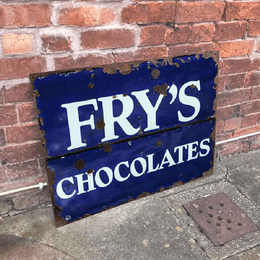 Vintage Metal Frys Chocolates Sign