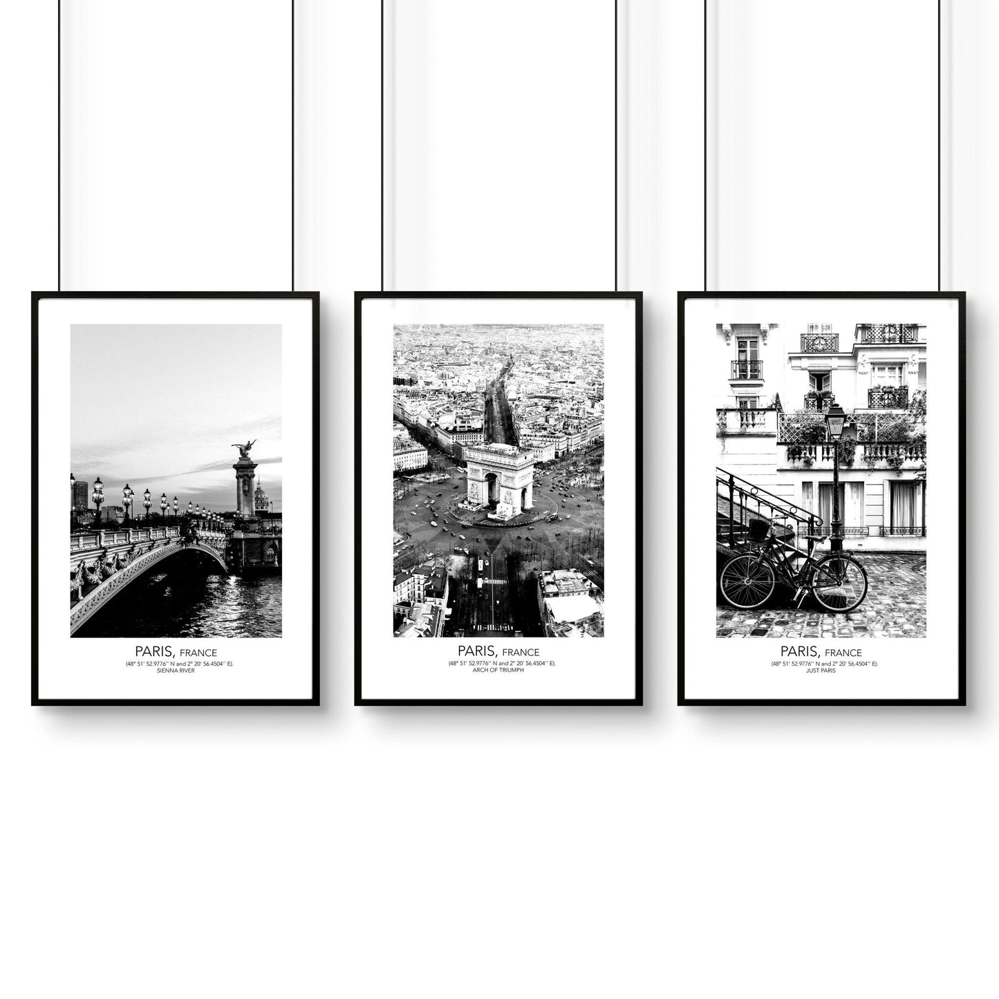 Vintage posters travel | set of 3 Paris wall art prints