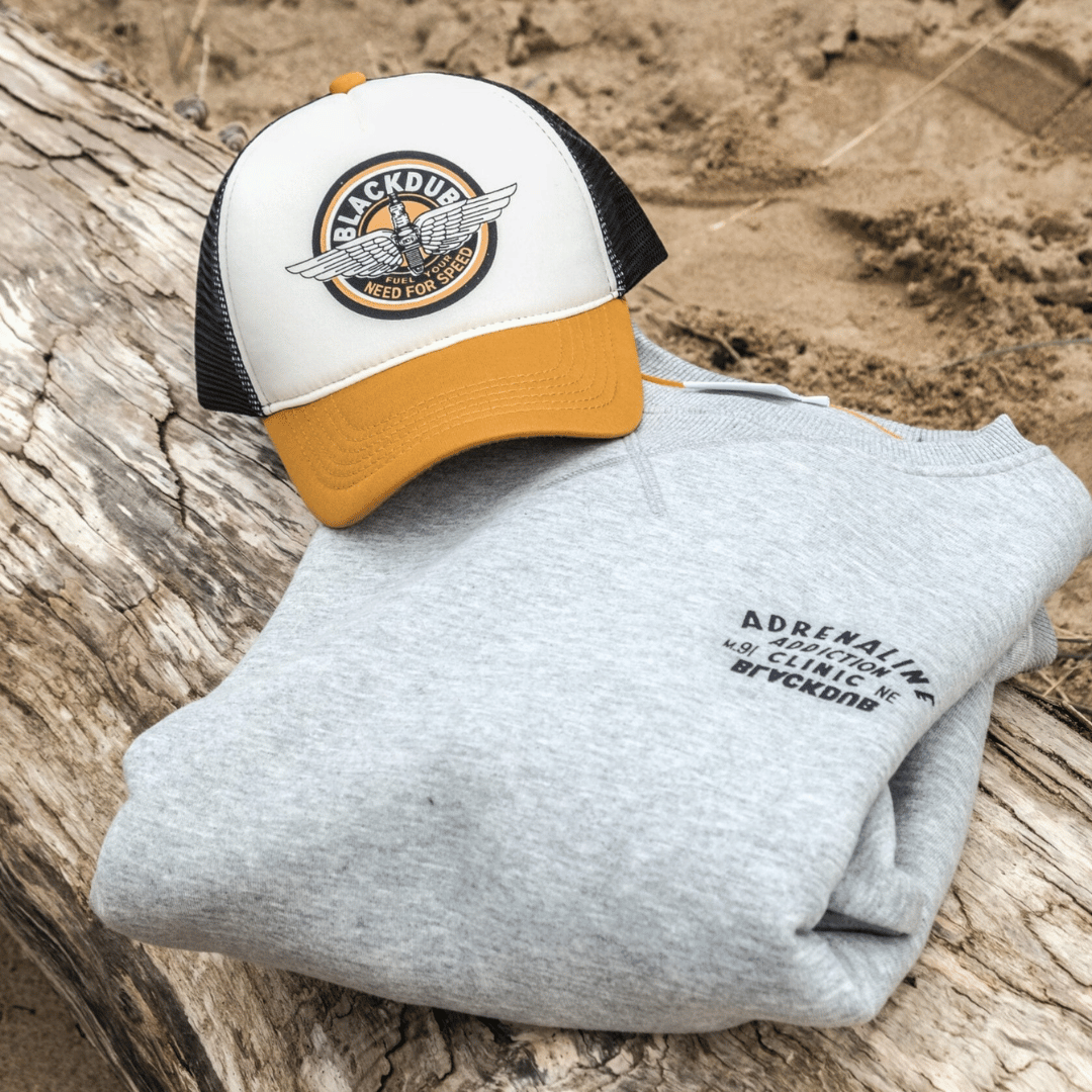 Black Dub Garage Circle Wings Trucker Hat