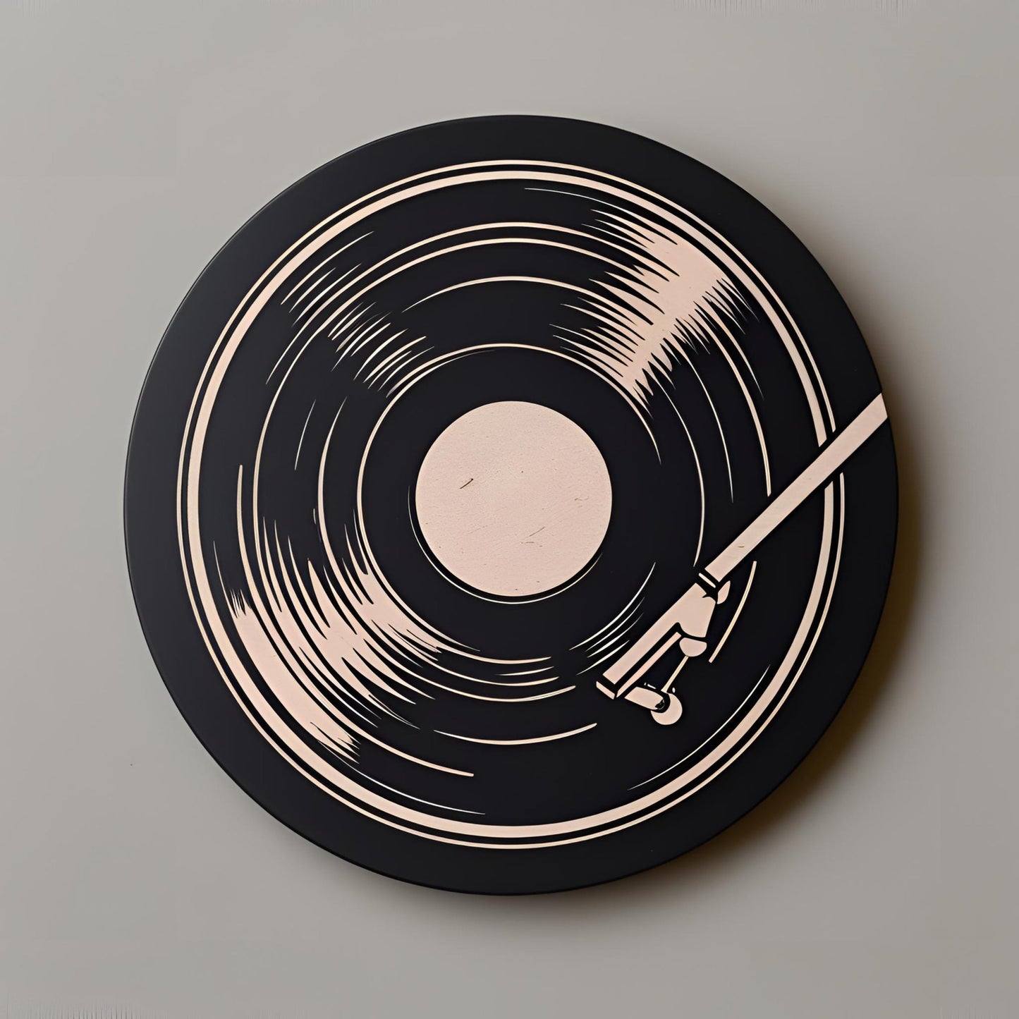 Retro Vinyl Record Coaster - 3D Printed Drink Coaster for Music Lovers