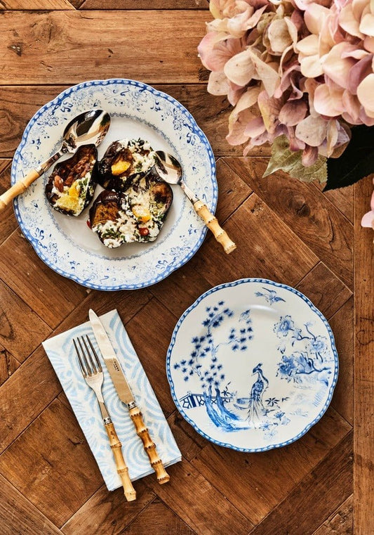 Virginia Blue and White Dinner Plates  - Set of 4