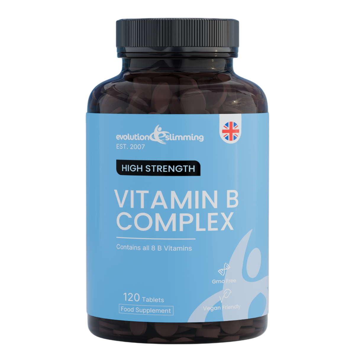 Vitamin B Complex Tablets, 100% RDA, Suitable for Vegetarians & Vegans