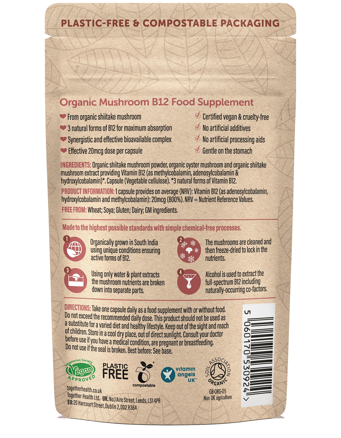 Vitamin B12 – Organic – 30 Capsules