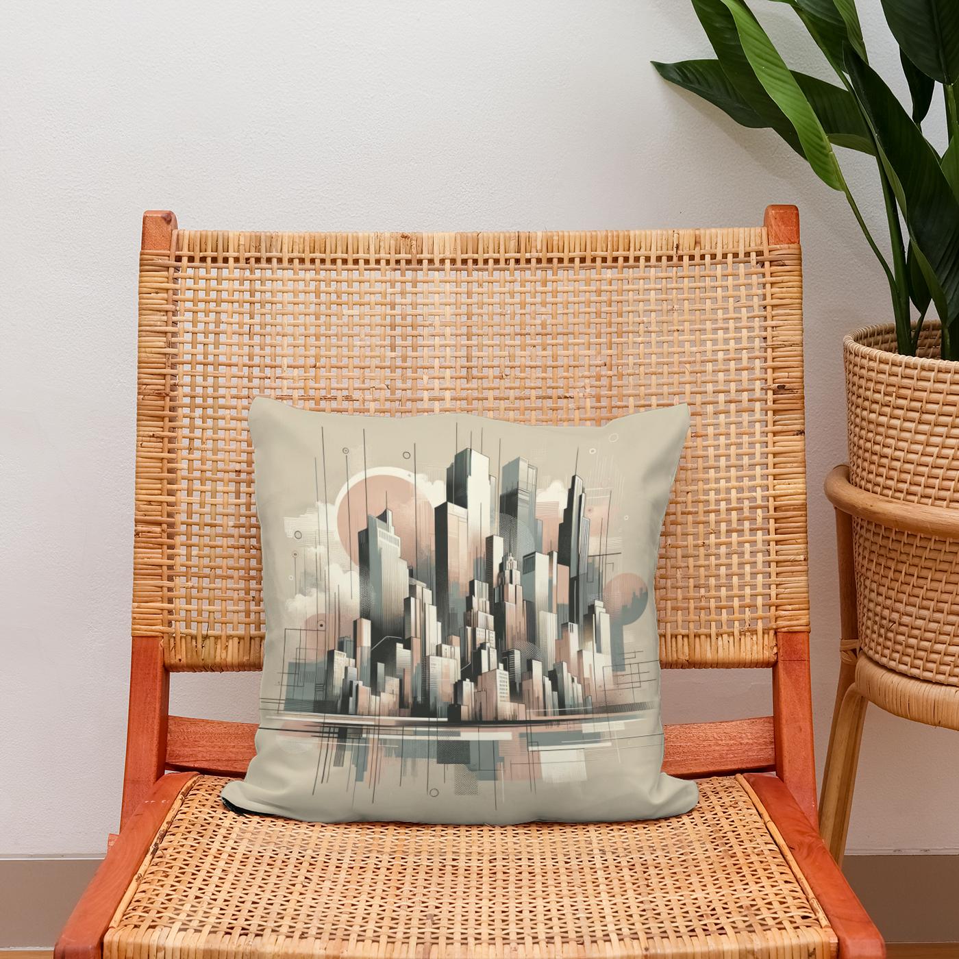Cityscape Urban Symphony Cotton Cushion
