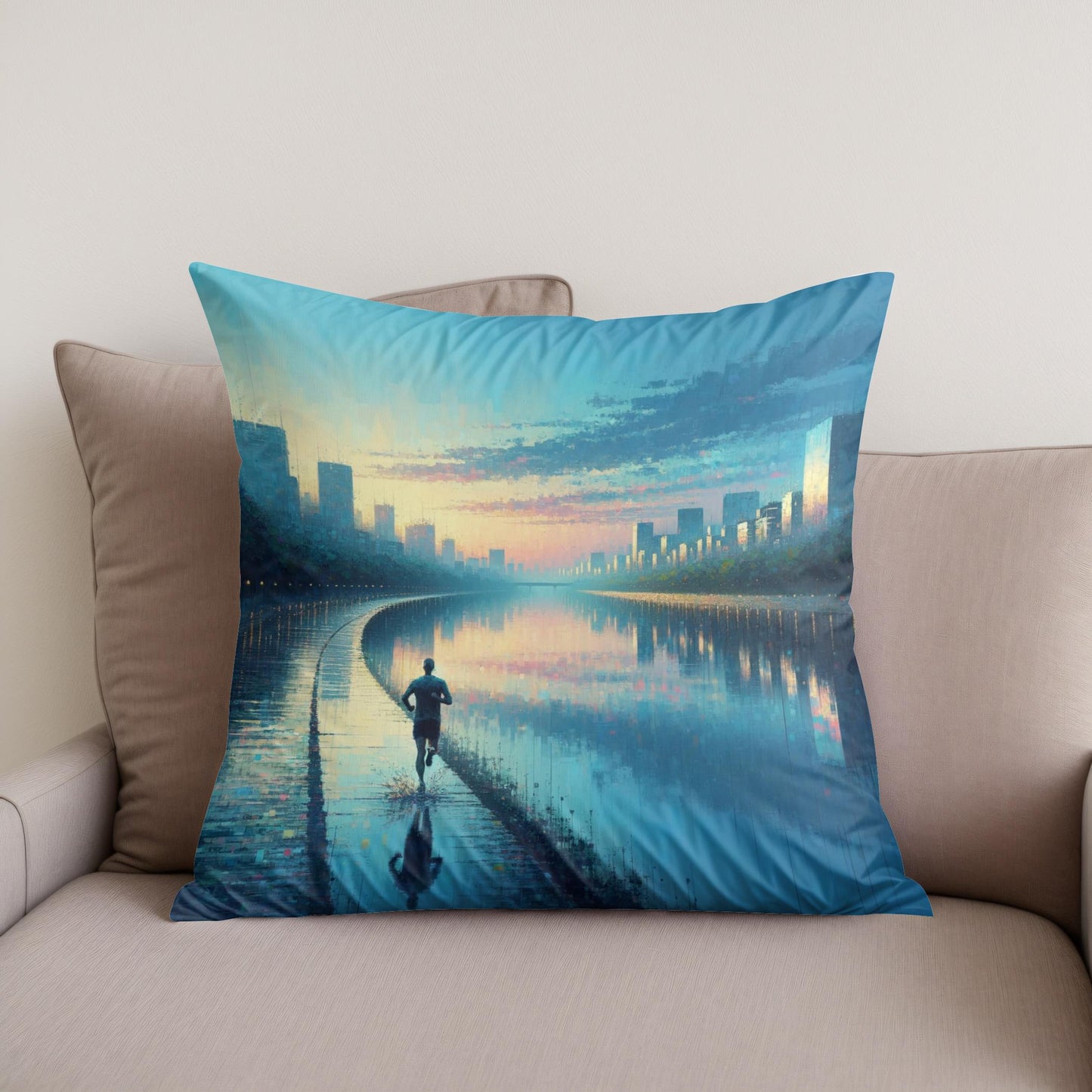 Summer Dawn Jog Serenity Cotton Cushion