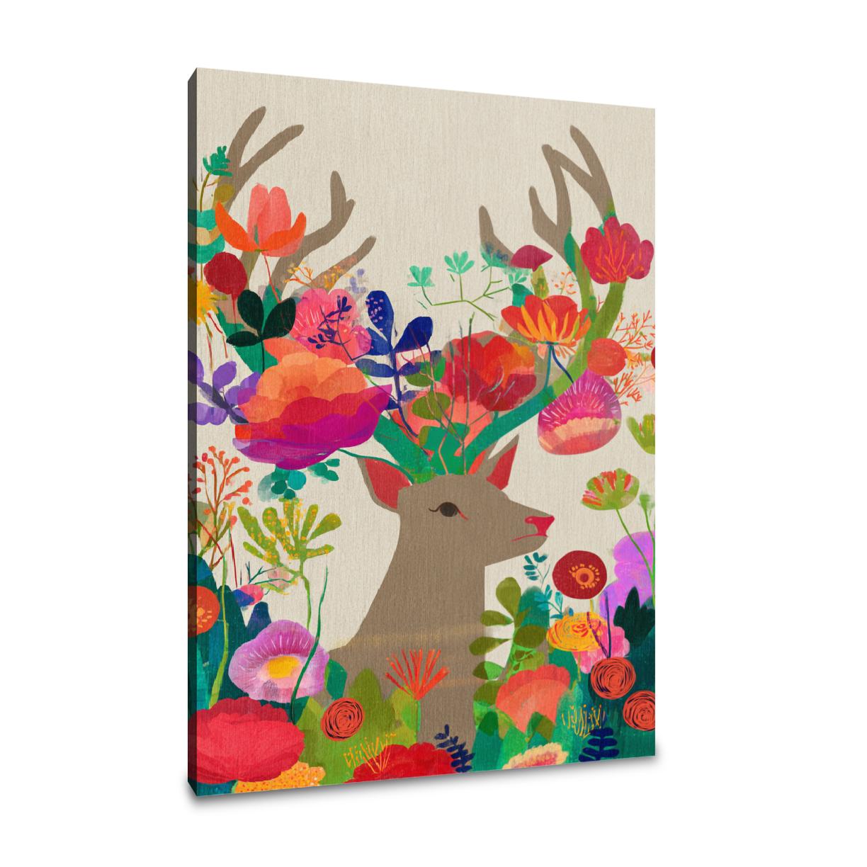 Deer with Floral Crown Canvas