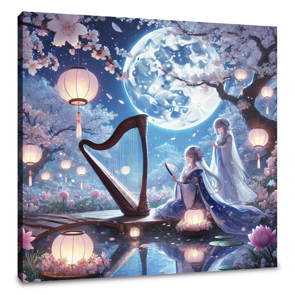 Moonlit Garden Serenade Canvas