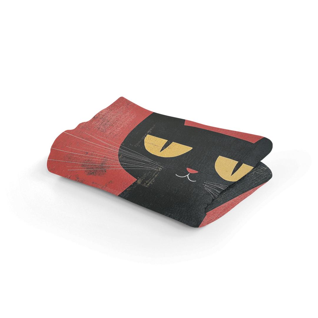 Edgy Black Cat Blanket