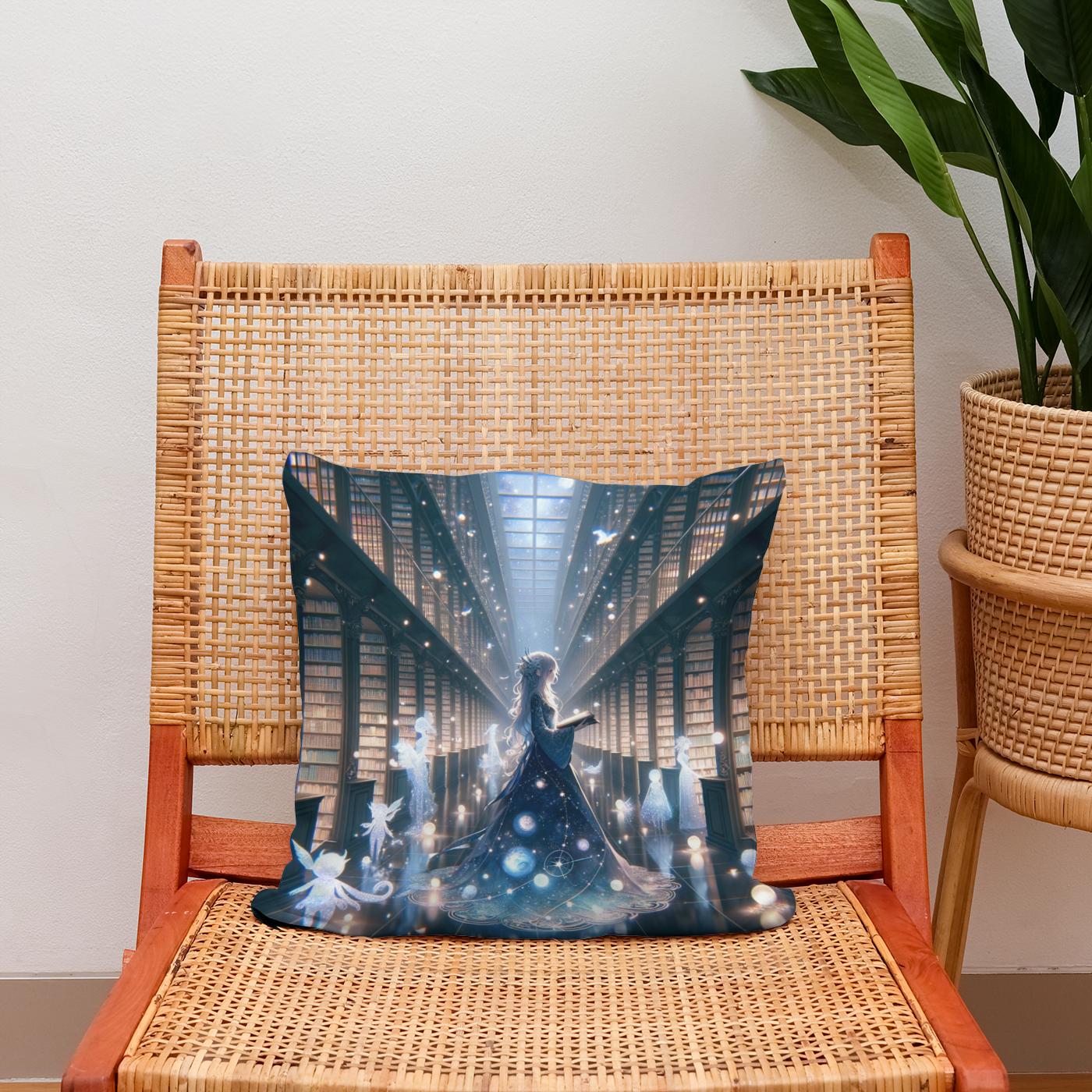Celestial Librarian's Realm Cotton Cushion