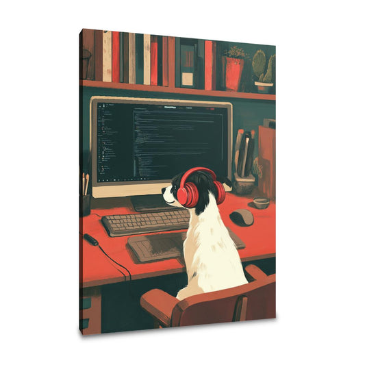 Tech-Savvy Pup Canvas