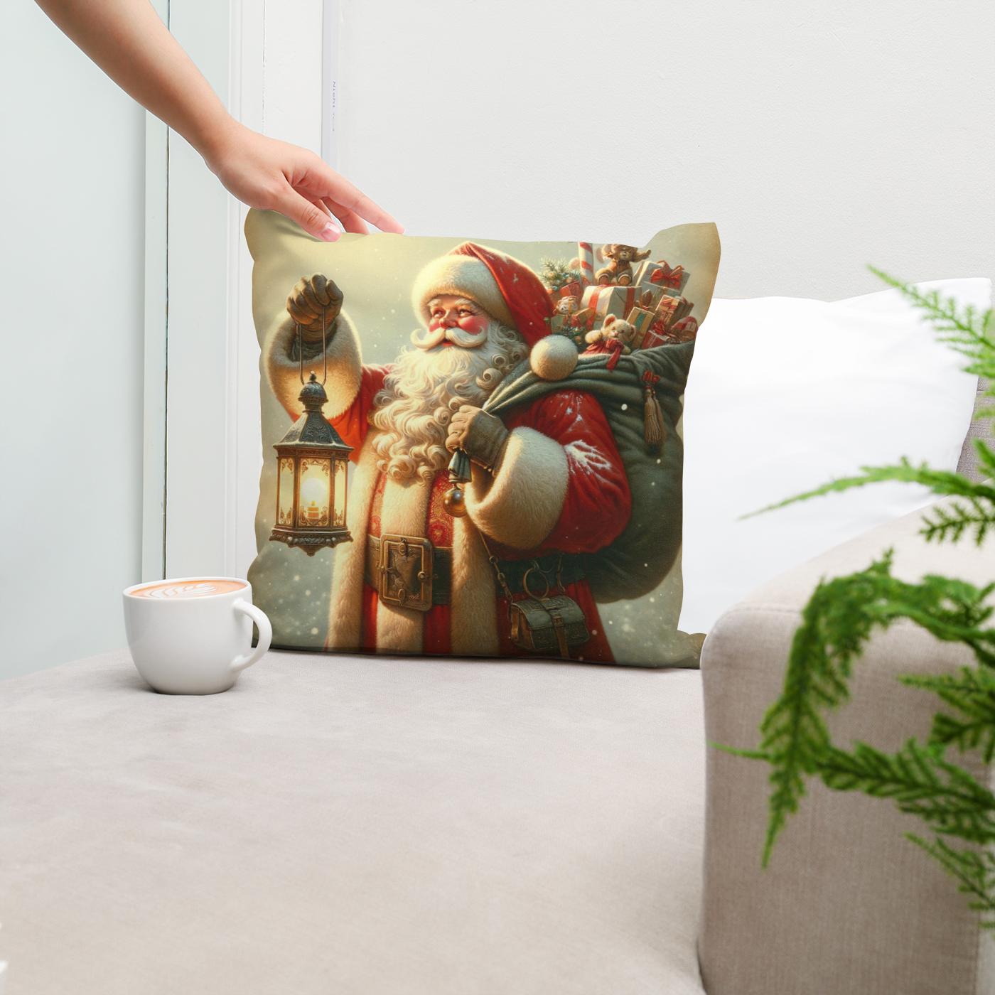 Vintage Holiday Cheer Cotton Cushion