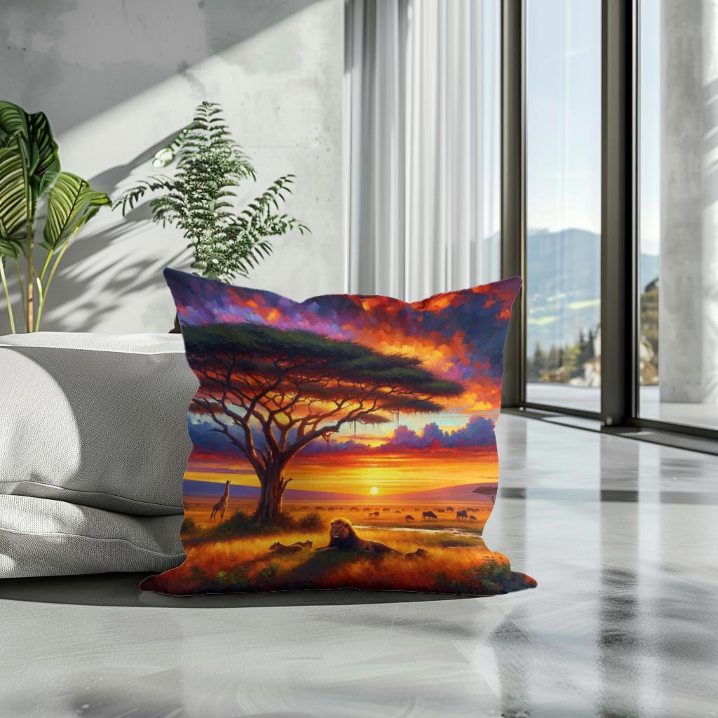 Serengeti Sundown Cotton Cushion
