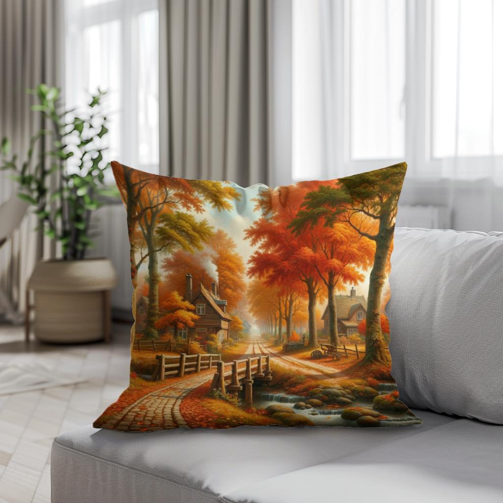 Autumn Lane Cotton Cushion