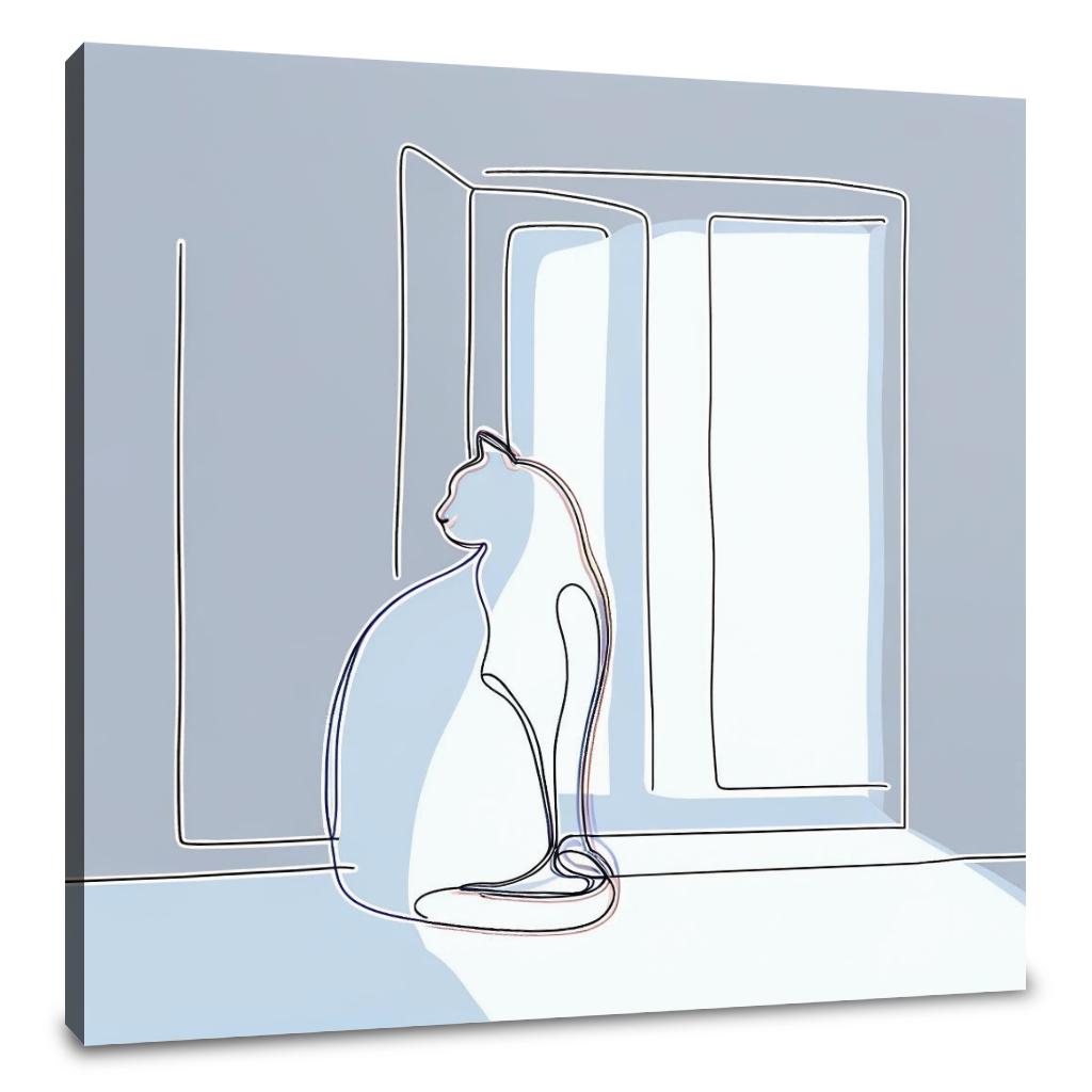 Sunlit Feline Grace Canvas