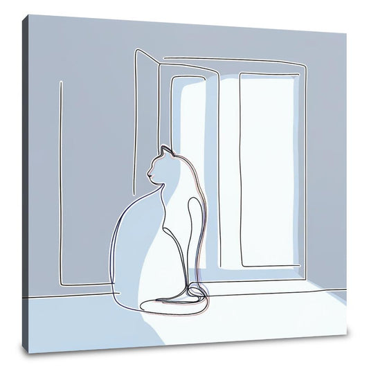 Sunlit Feline Grace Canvas