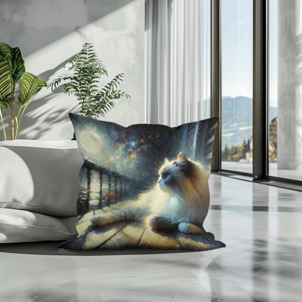 Moonlit Serenity Cotton Cushion