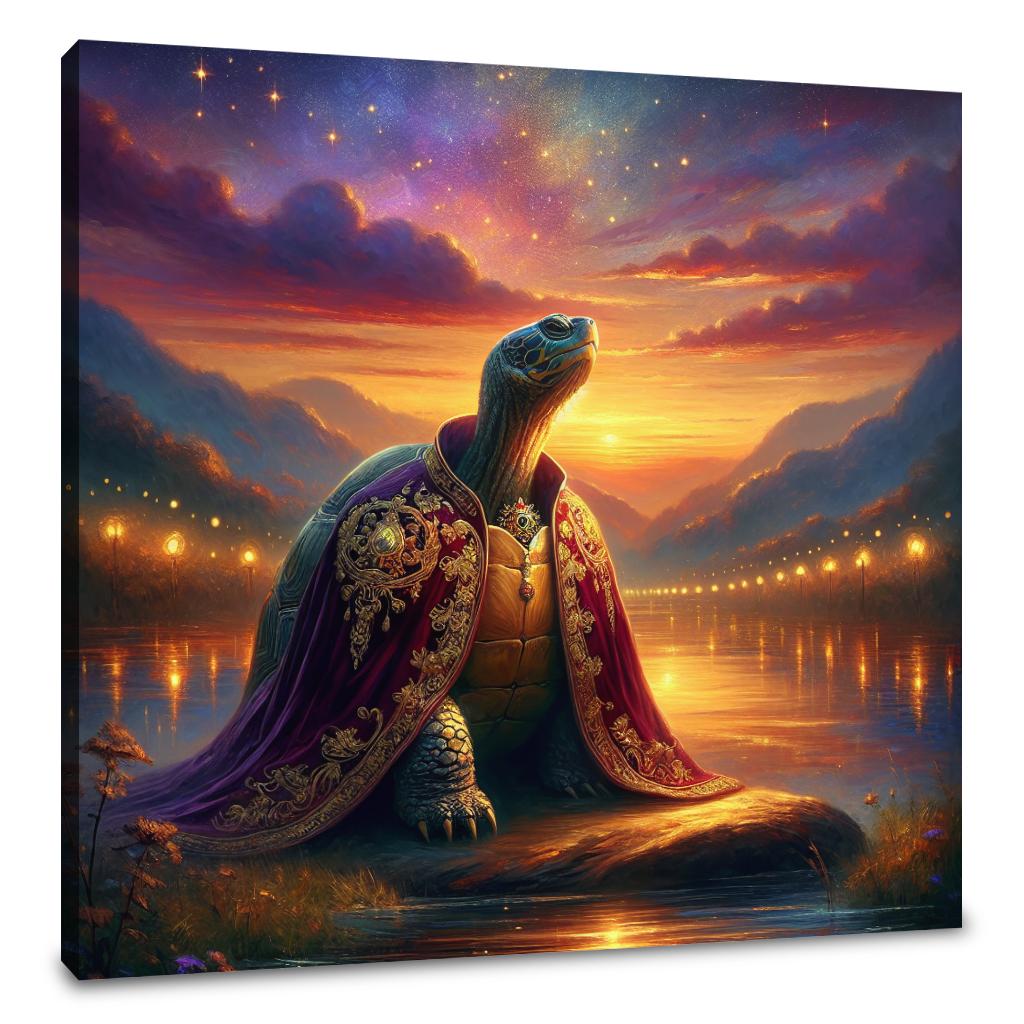 Regal Twilight Turtle Canvas