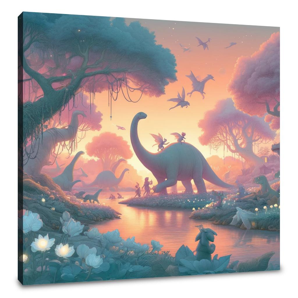 Enchanted Valley Dinosaur Canvas