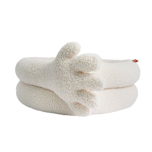 zeze Thank You Pet Bed — Cream Plush Bed with Hugging Hand