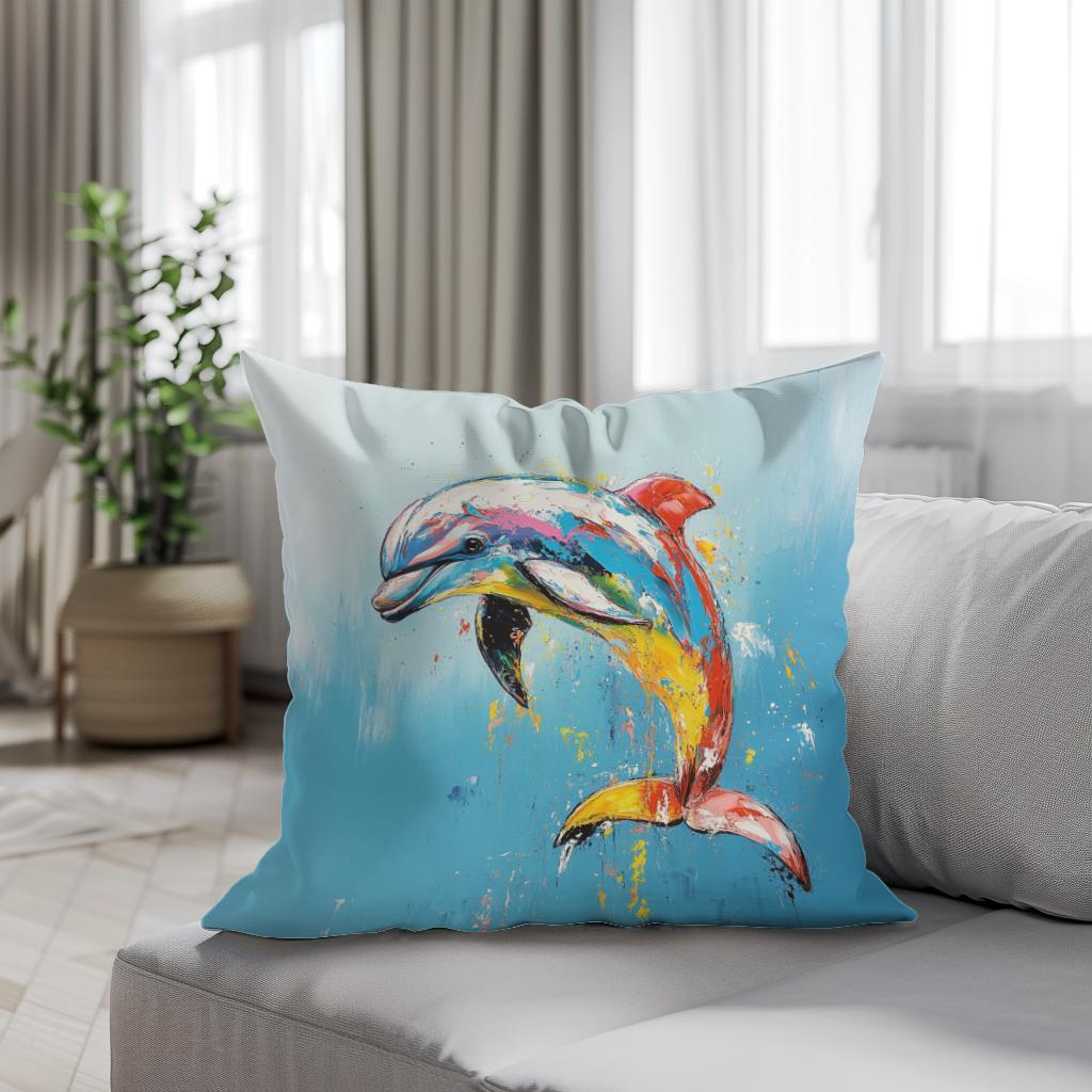 Dolphin's Dance Cotton Cushion