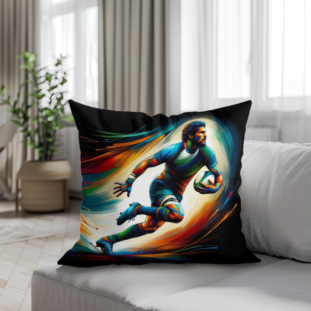 Rugby Action Cotton Cushion